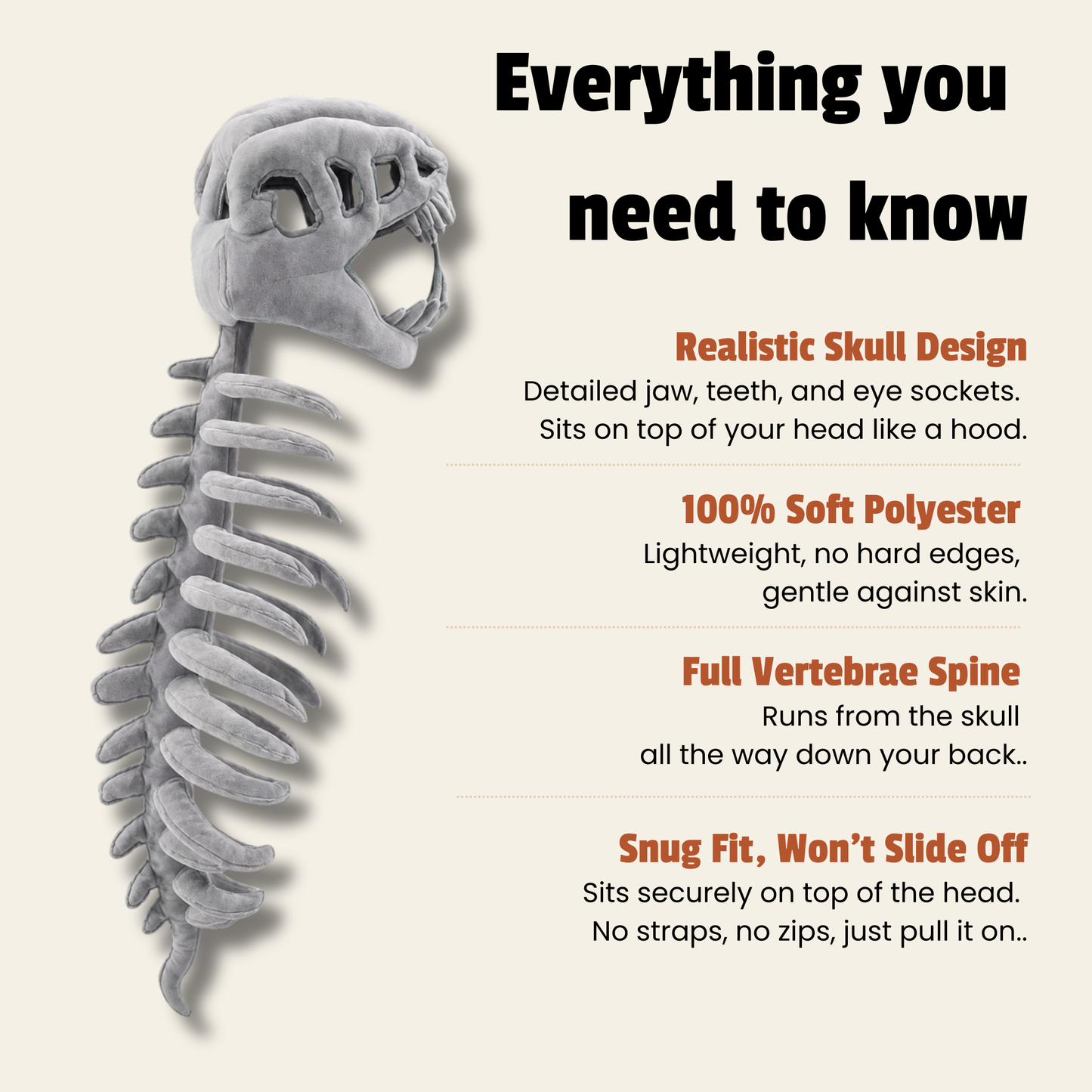 Dino Skeleton Hood